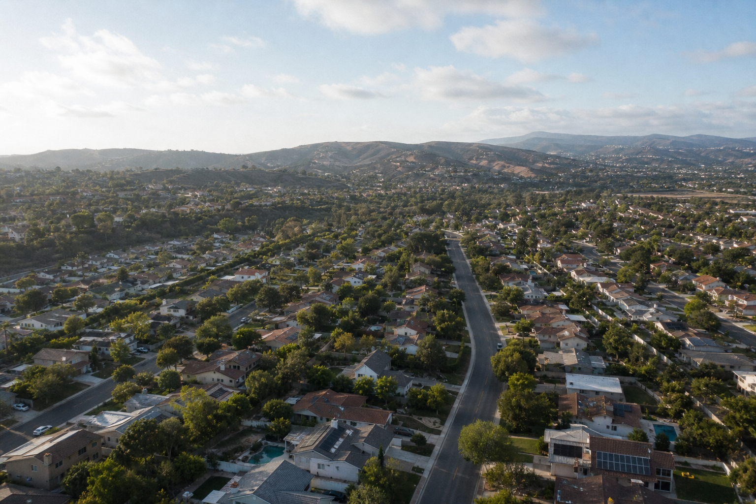 Aerial view of a San Diego East County neighborhood