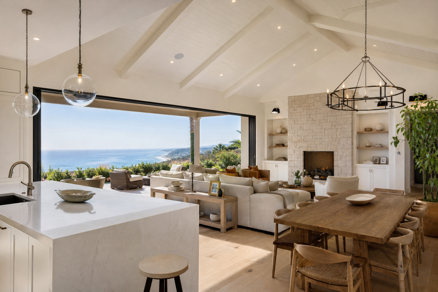 Bright open concept San Diego area home great room